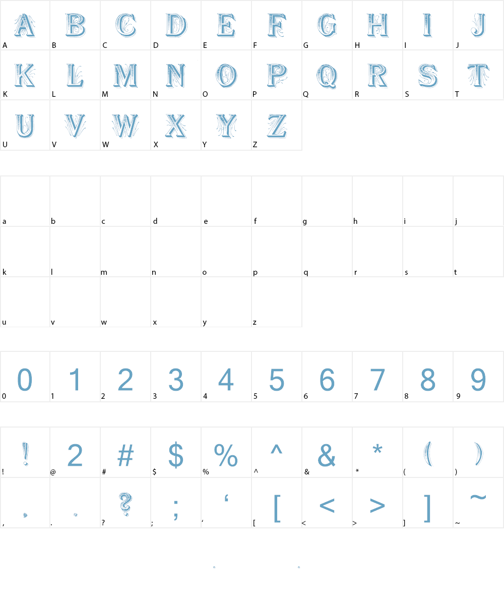 Showboat Font Character