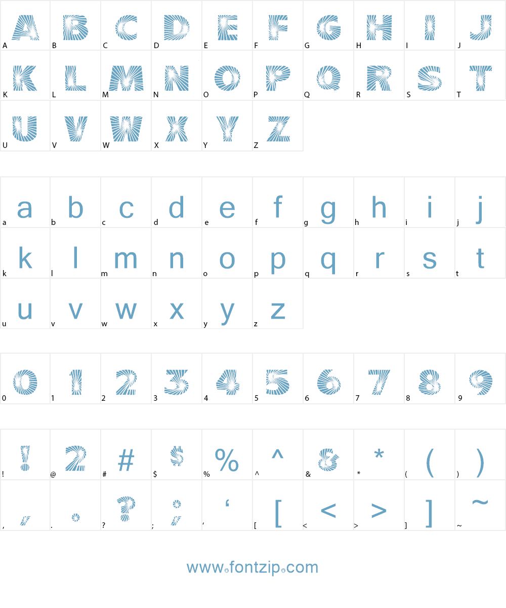 Starburst Font Character