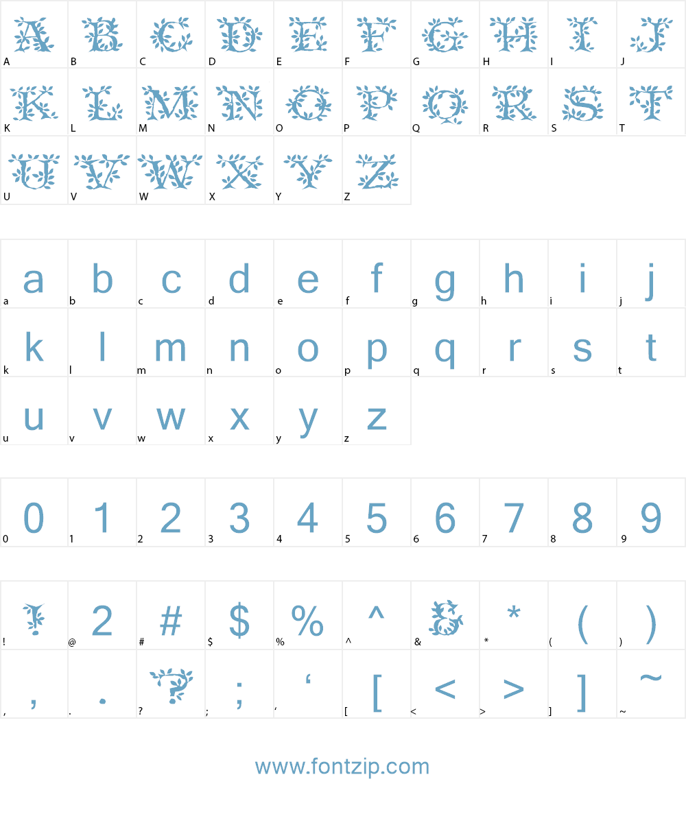 Tenderleaf Font Character