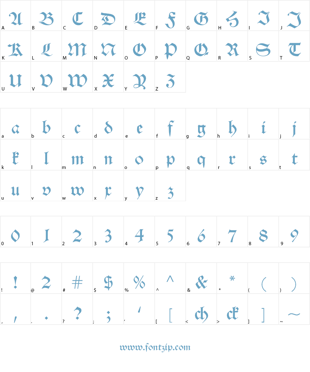 Alte Schwabacher Font Character