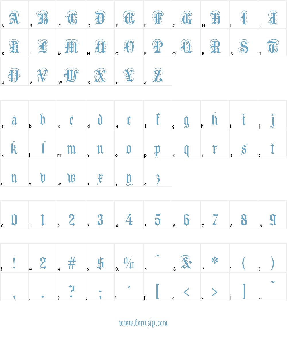 AnglicanText Font Character