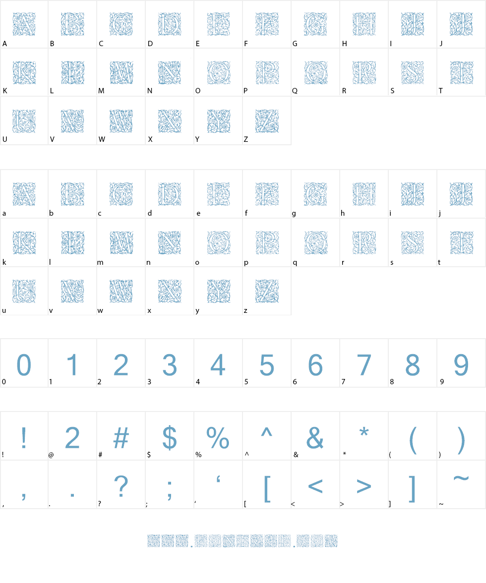 Arabesque Initialen Font Character