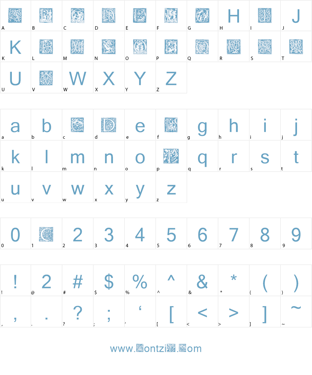 Barock Initialen Font Character
