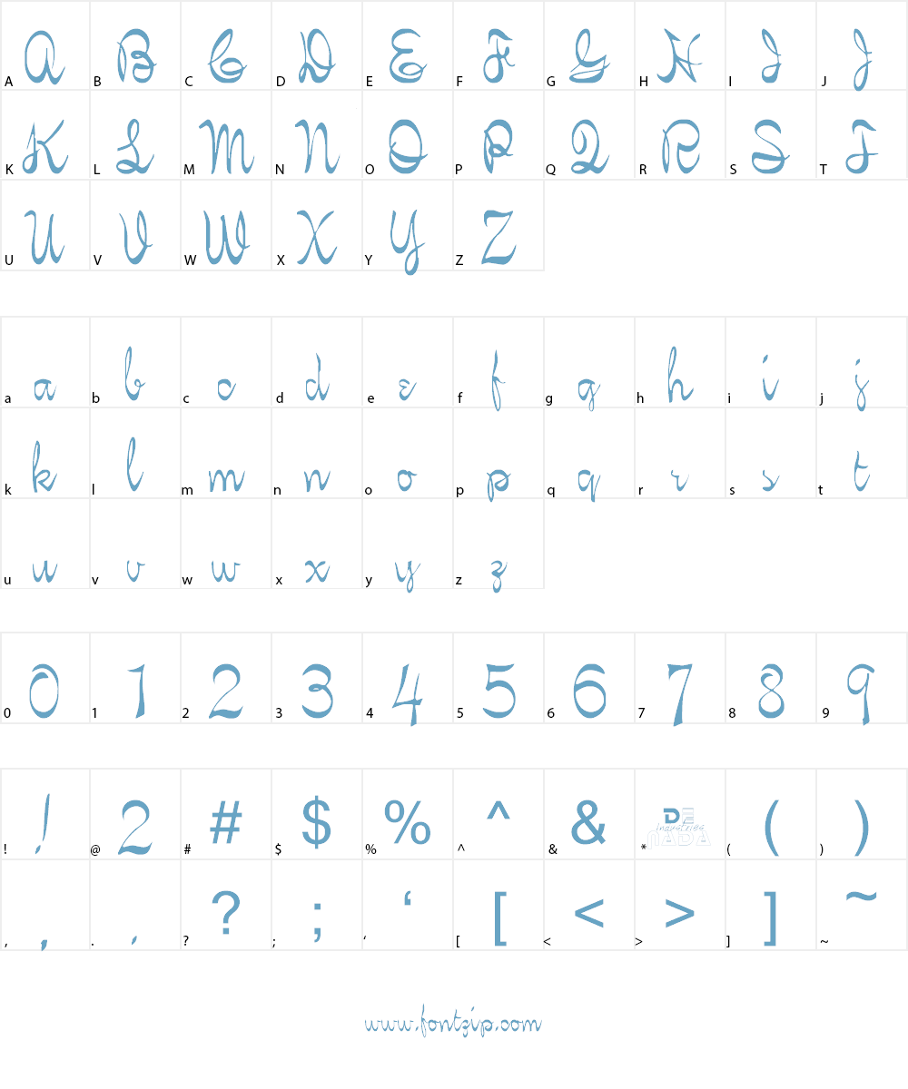 Kelly Brown Font Character