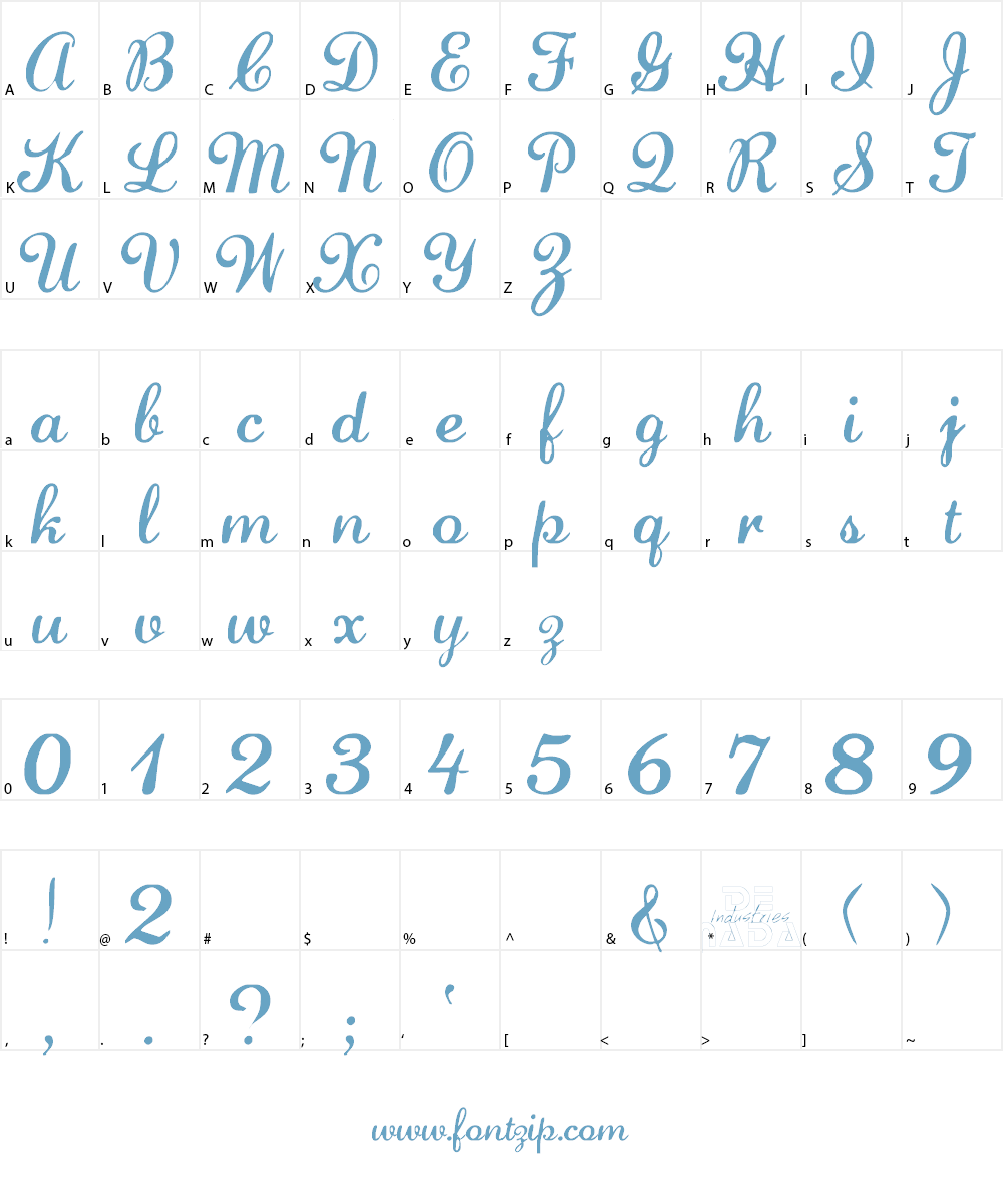 Lauren Script Font Character