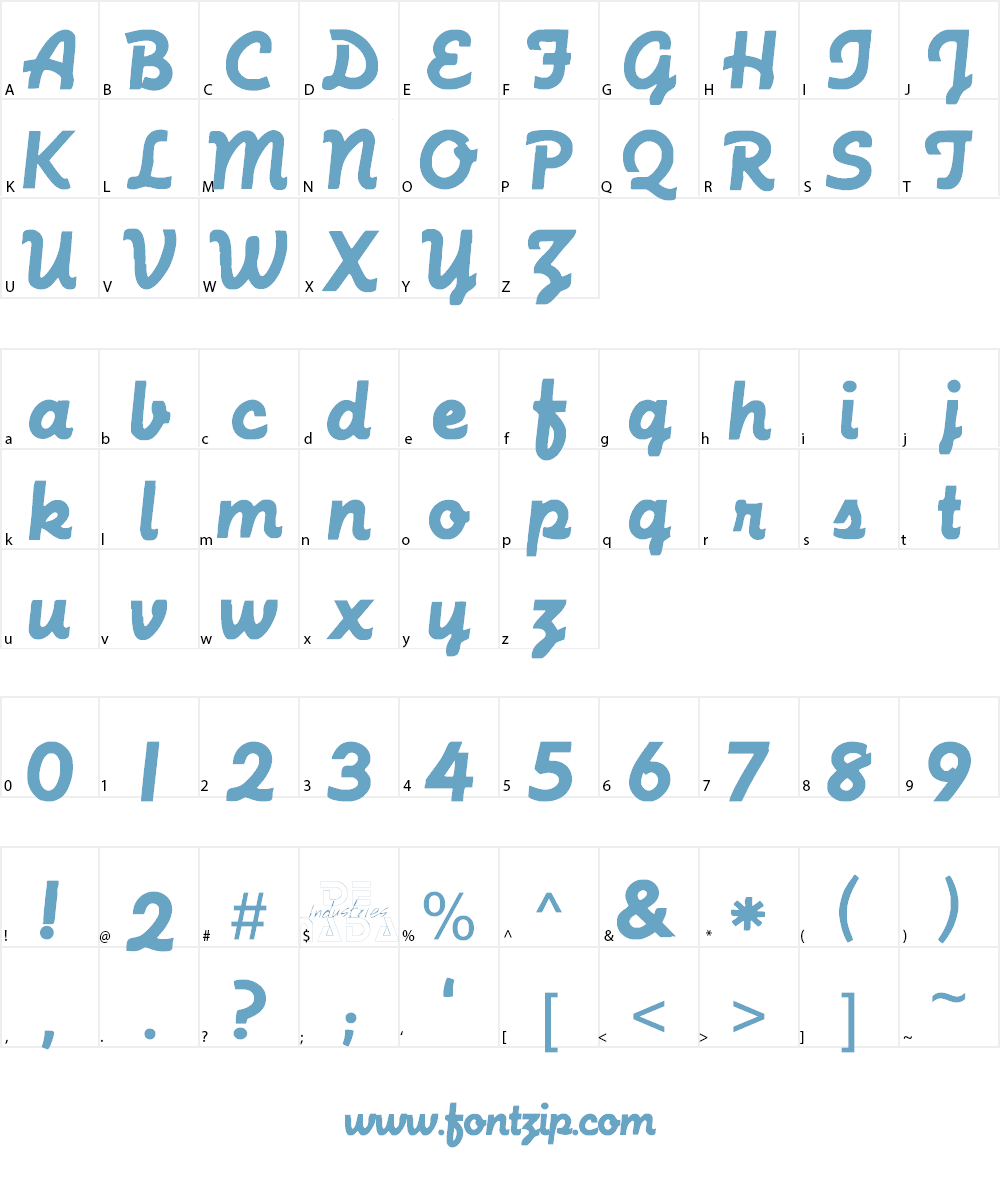 Machine Script Font Character