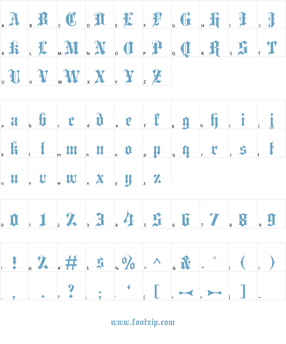 Blackletter Font Character