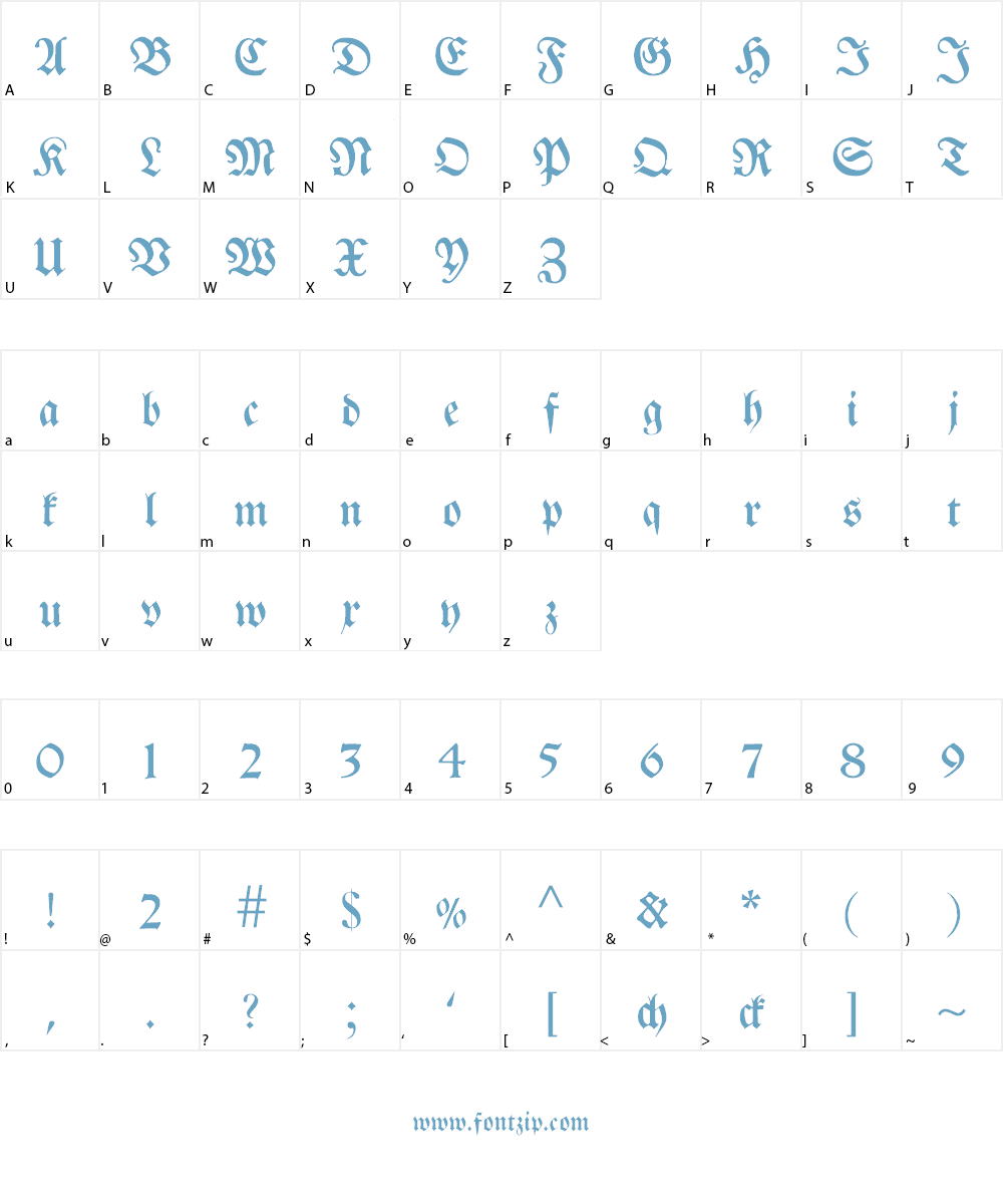 Breitkopf Fraktur Font Character