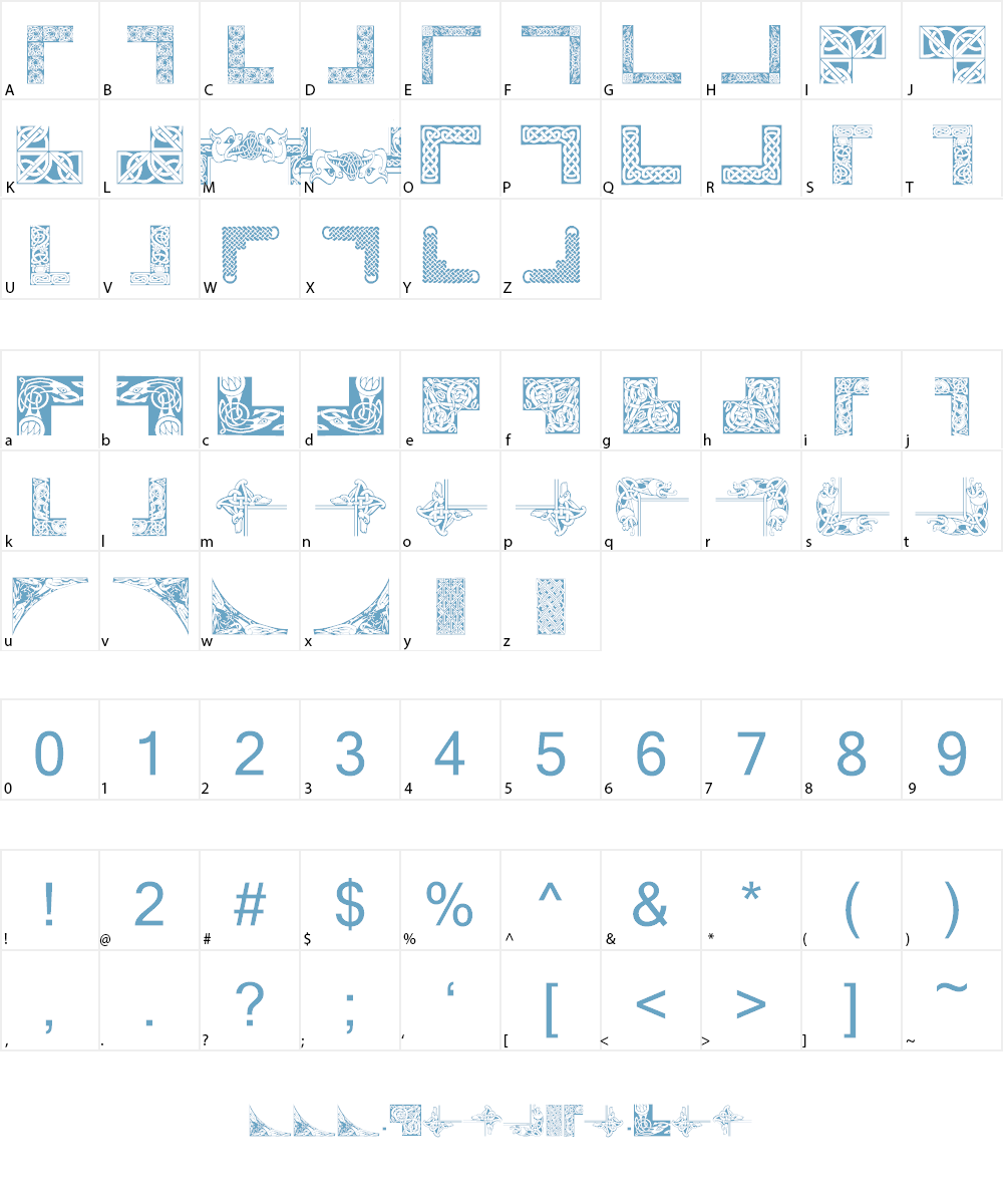 Celtic Frames Font Character