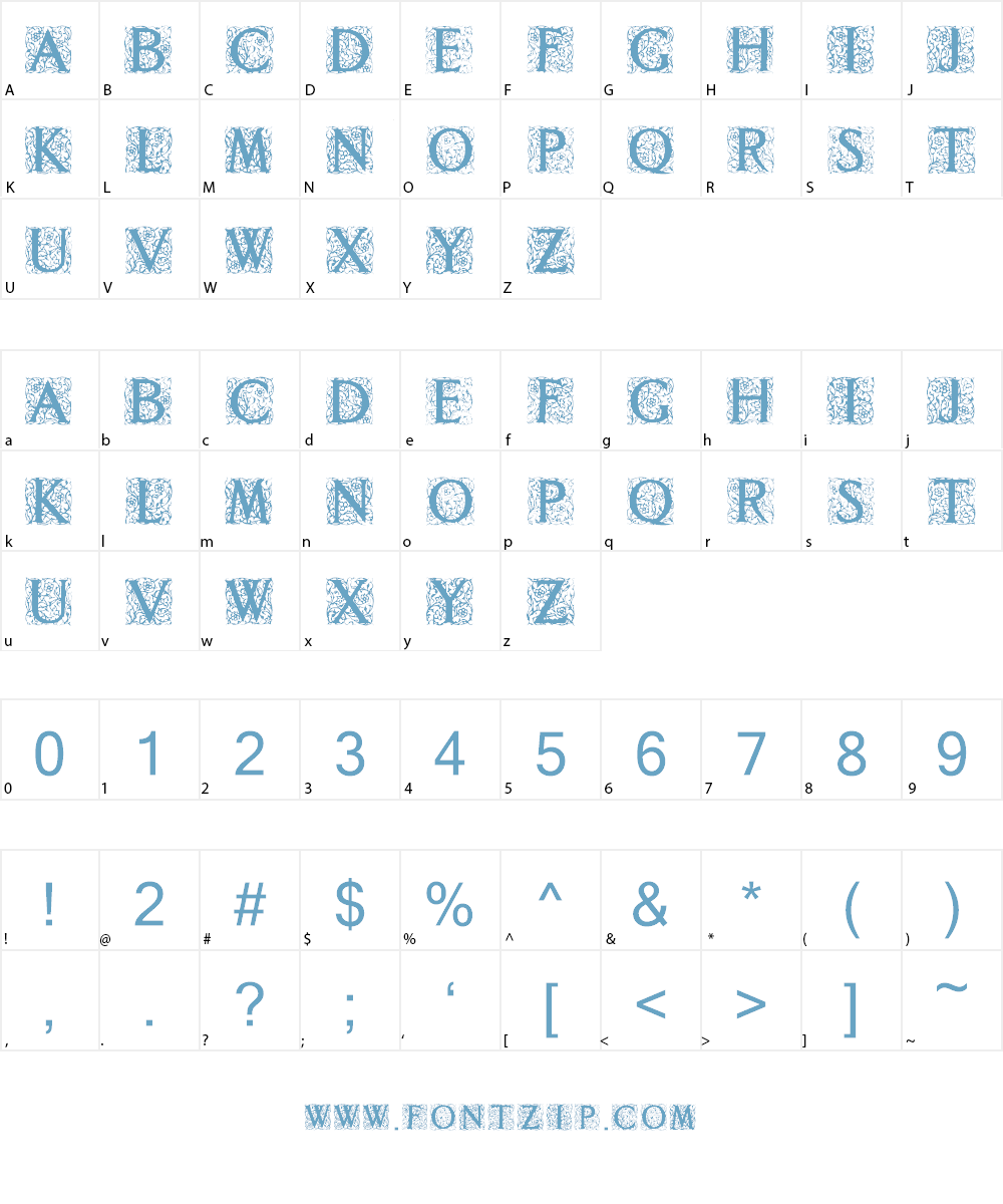 Decorated Roman Initials Font Character