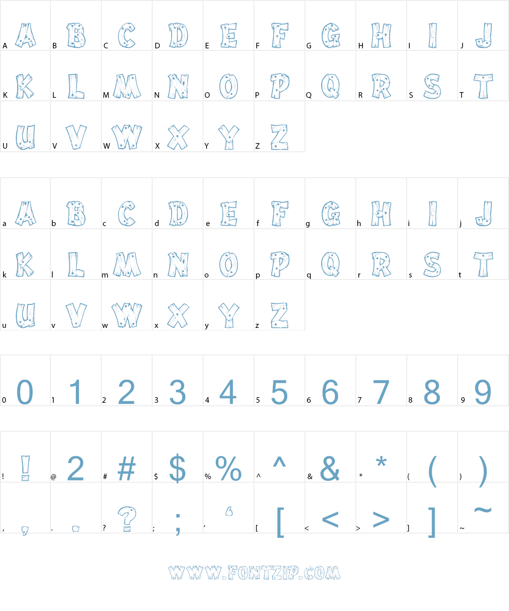 Drift Wood Font Character