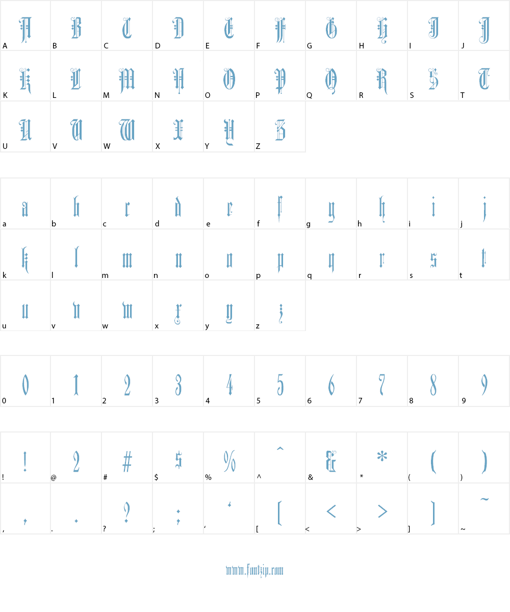 DuererGotisch Font Character