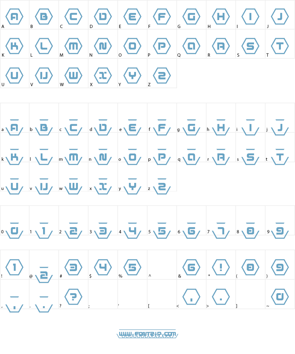 D3 Honeycombism Font Character