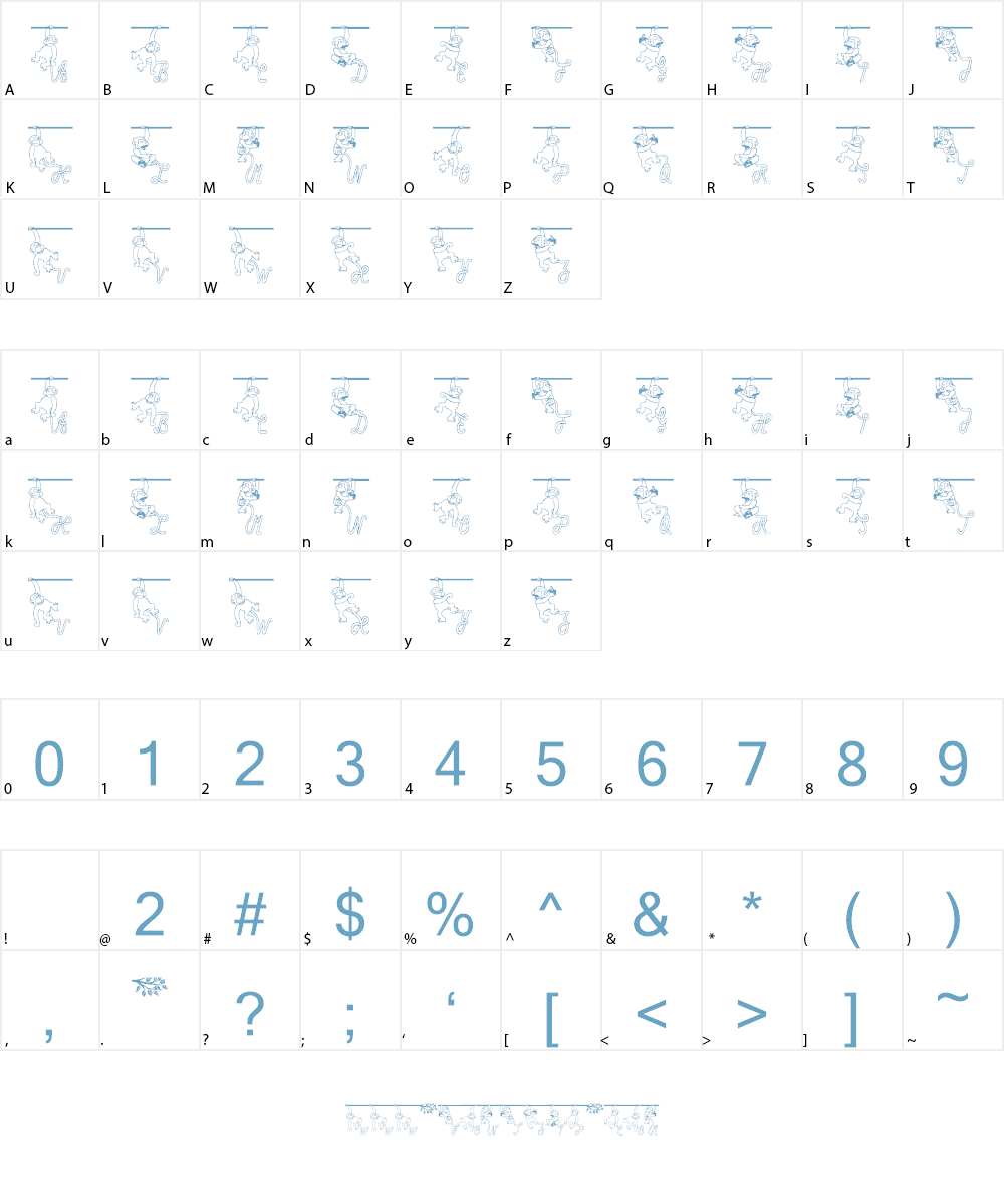 Affenschaukel Font Character