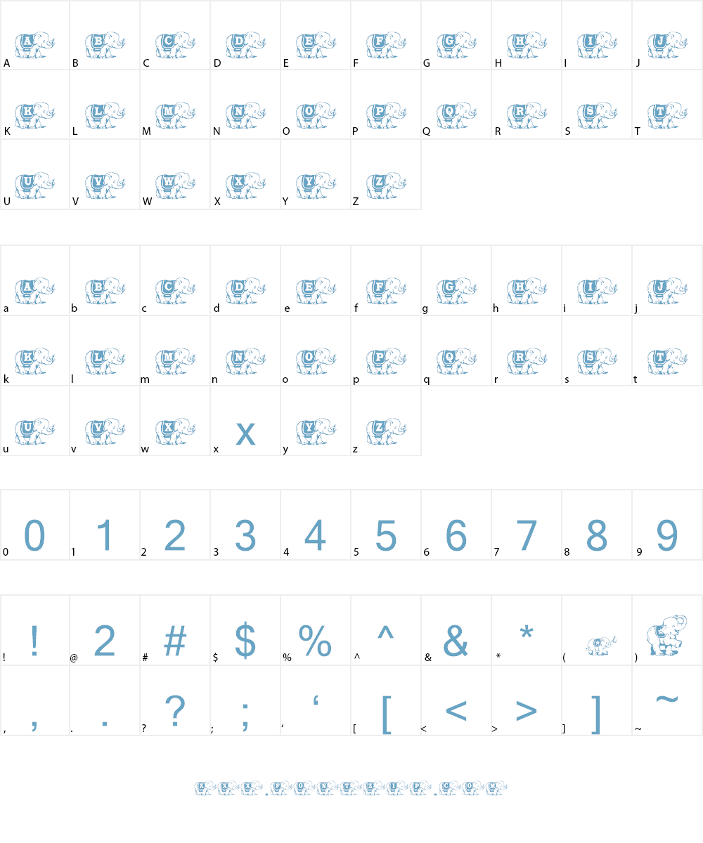 Elefont Font Character