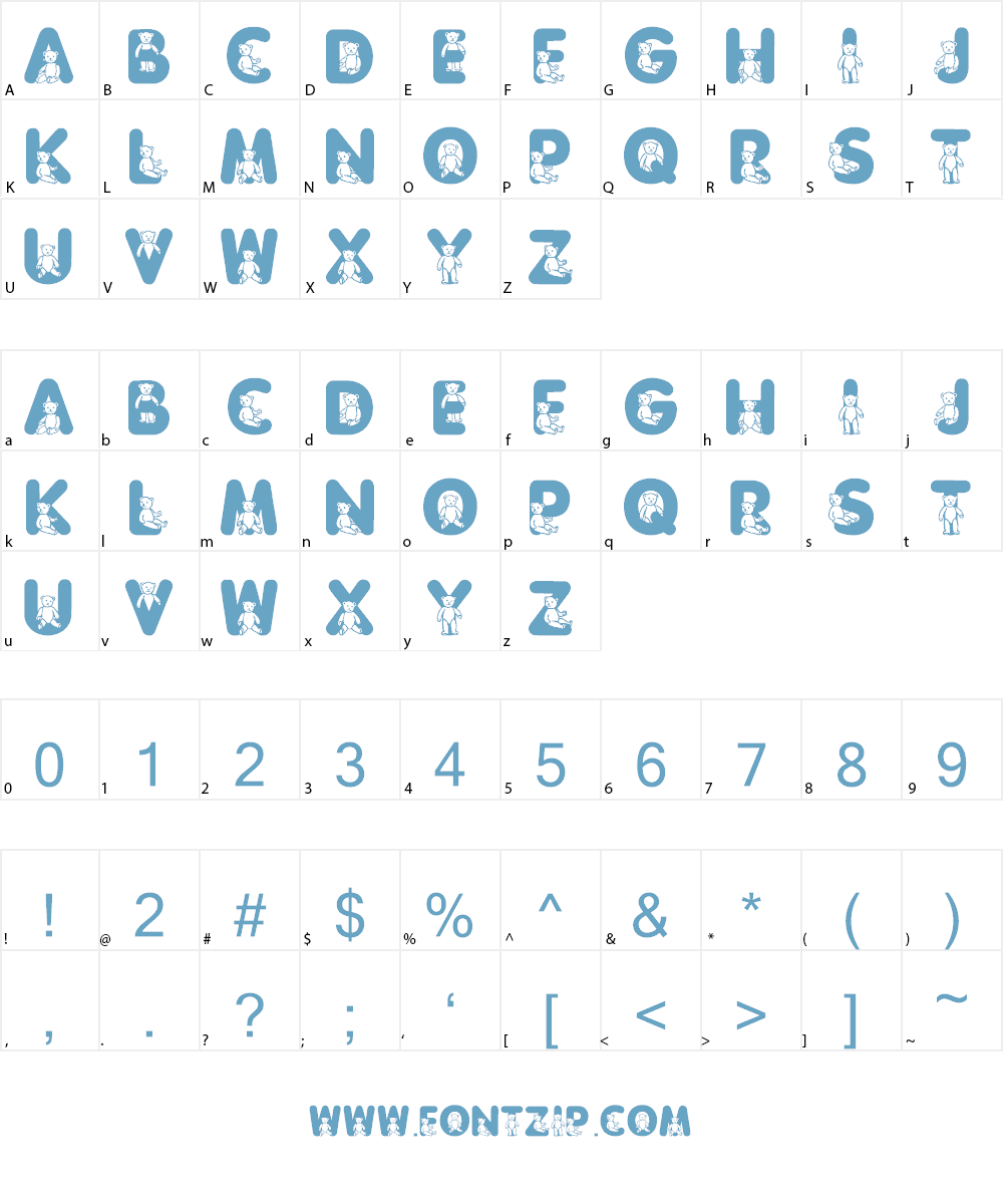 Sassys Teddys 3 Font Character