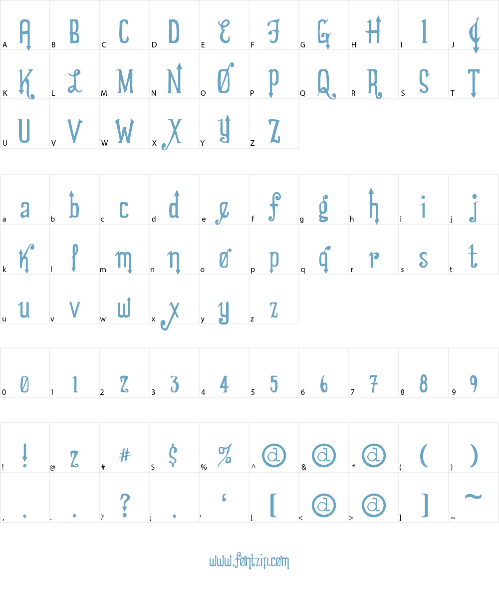 Showgirl Font Character