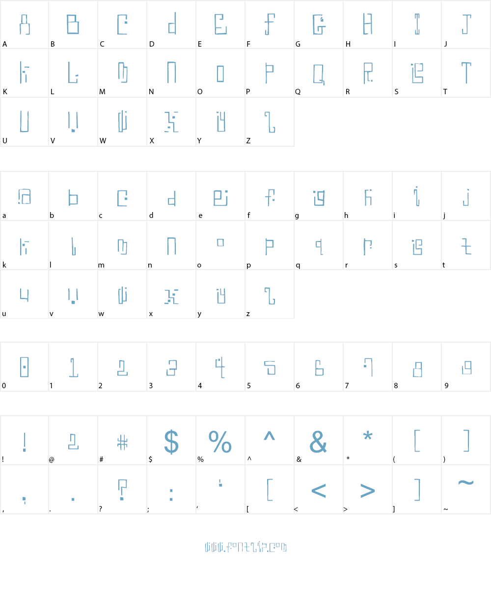 Antimony Blue Font Character