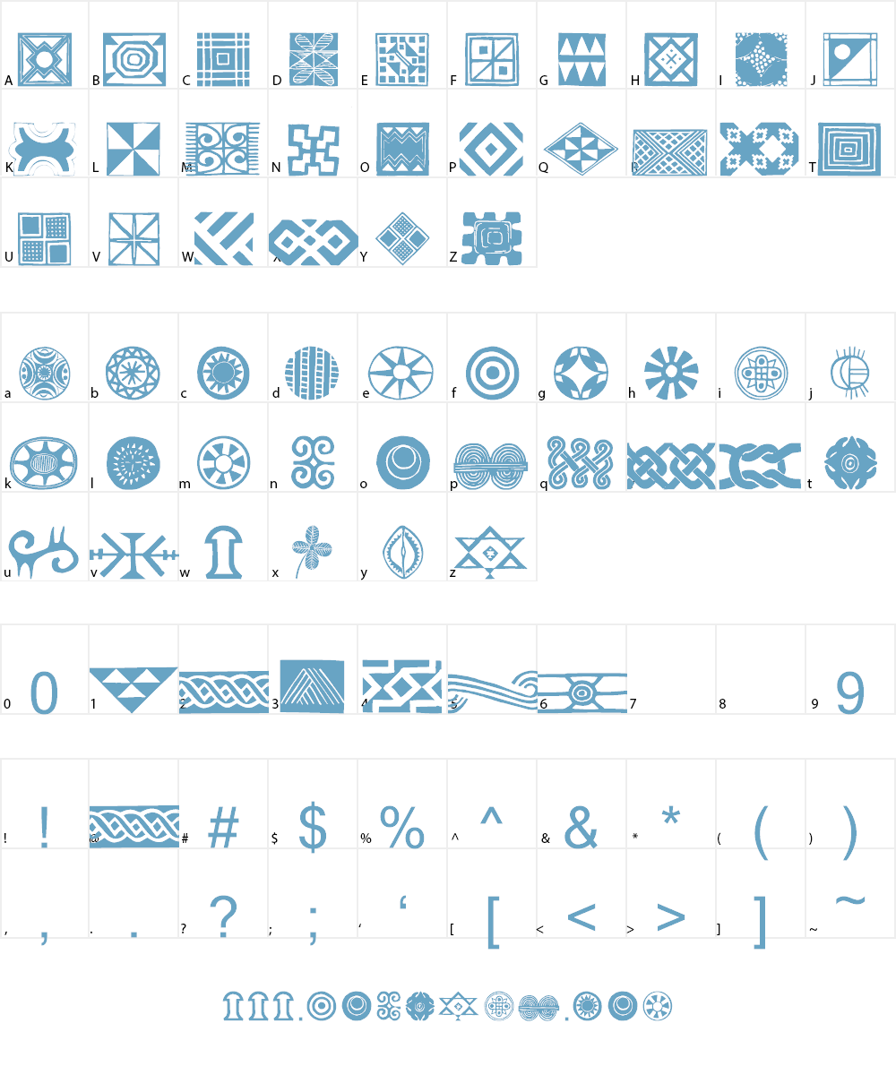 African Ornaments One Font Character