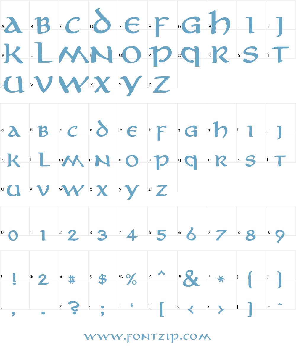 Aniron Font Character
