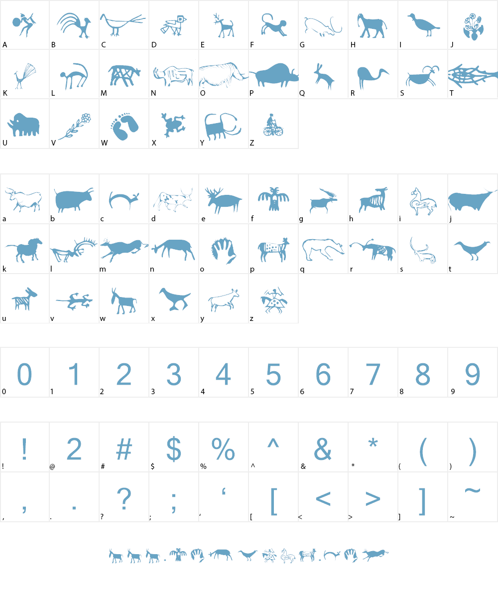 Cave Painting Dingbats Font Character
