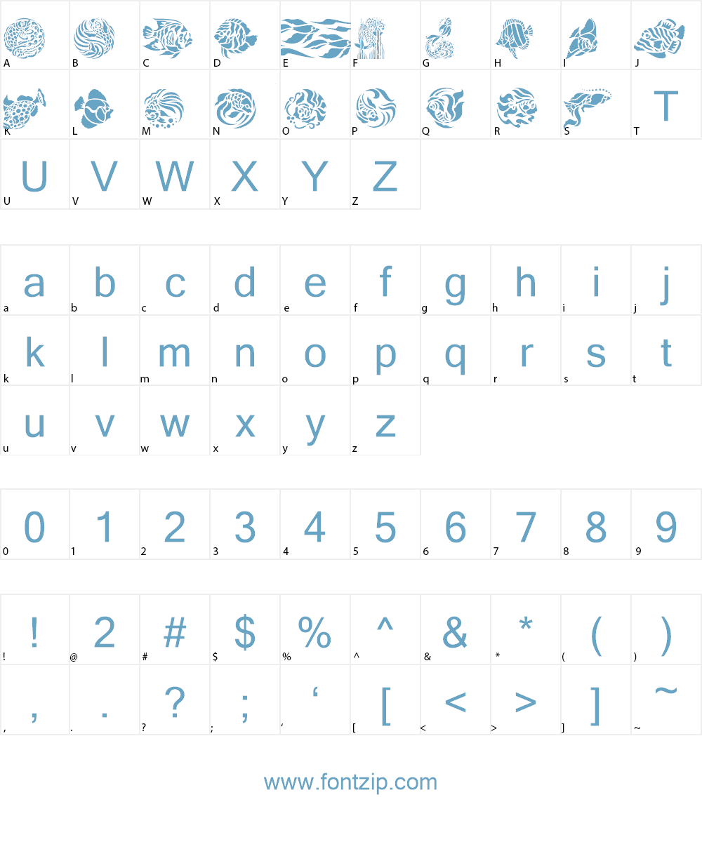 Fancy Fish Font Character