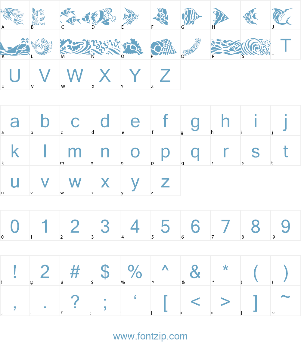 Fun Fish Font Character