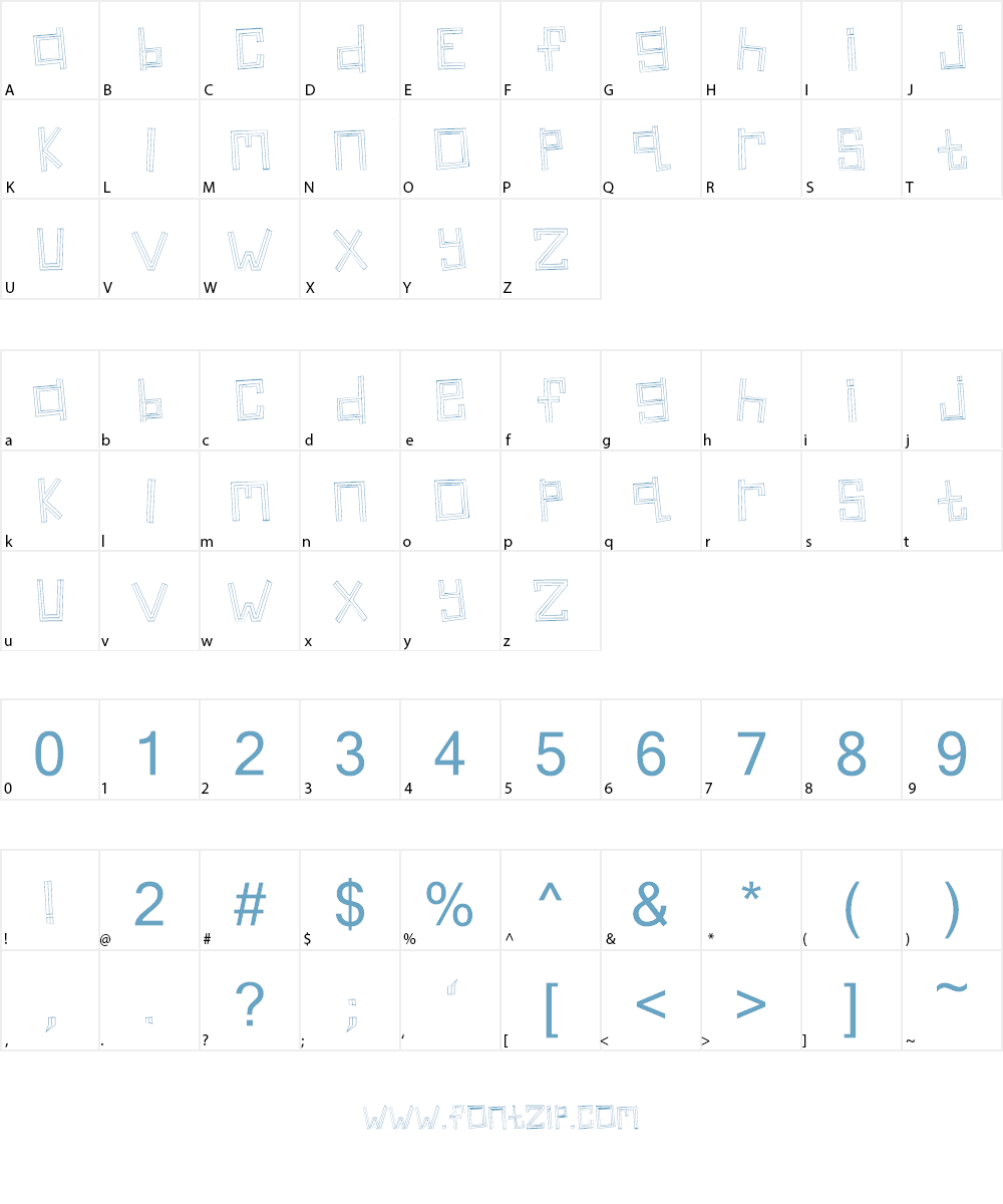 Linear Font Character