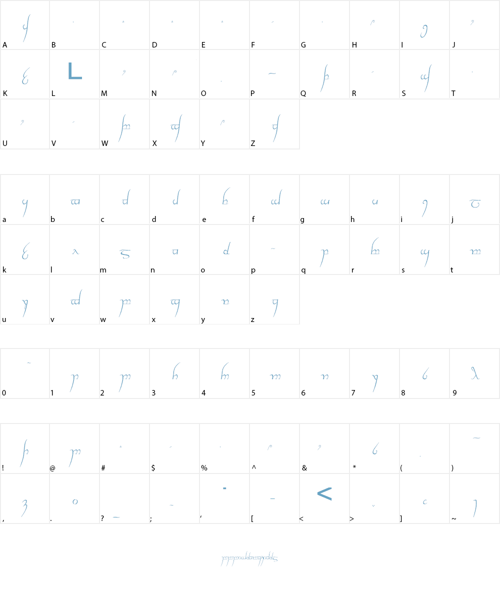 Tengwar Cursive Font Character