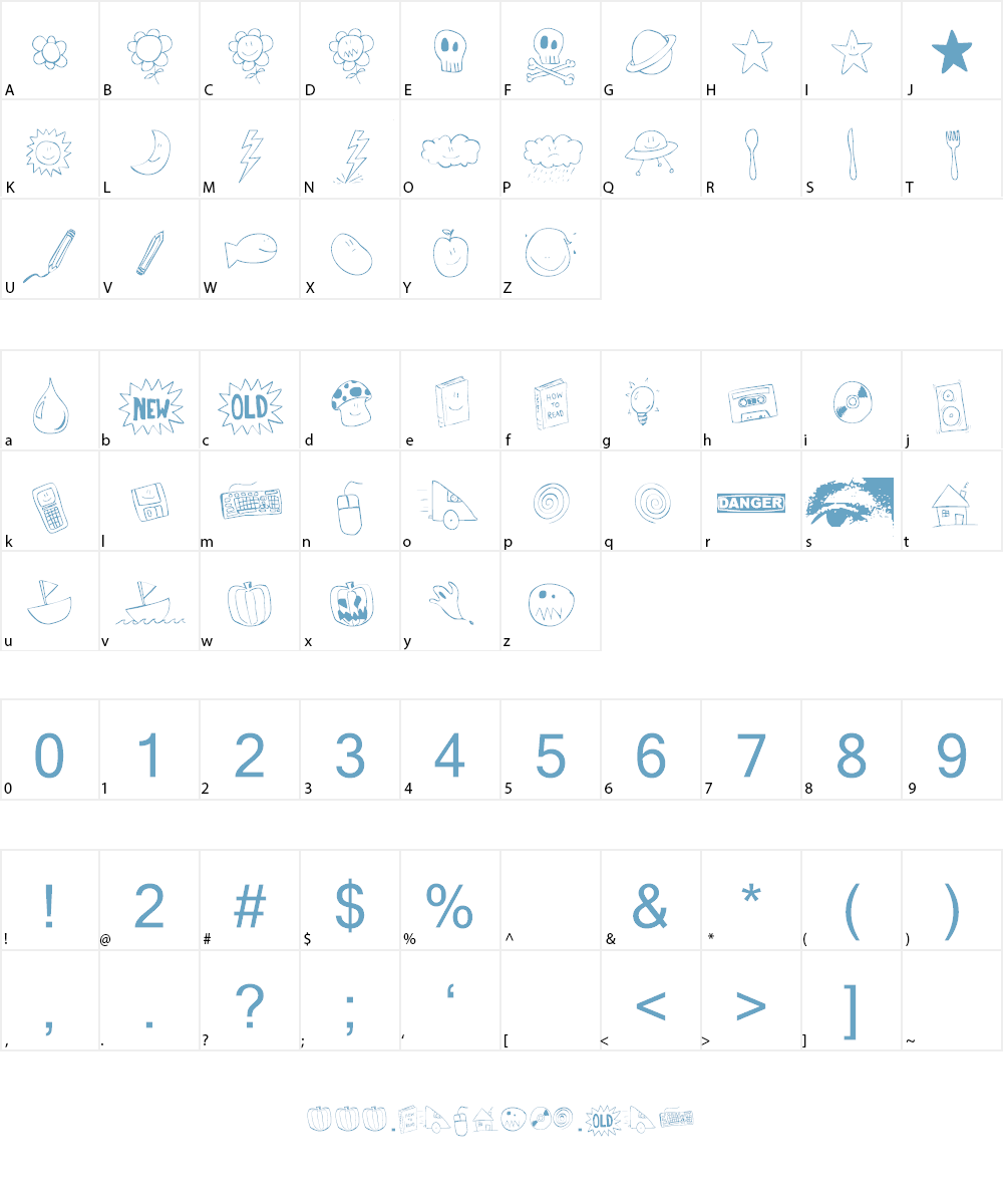 Tombats Font Character