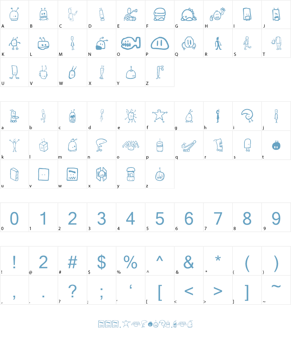 Tombots Font Character