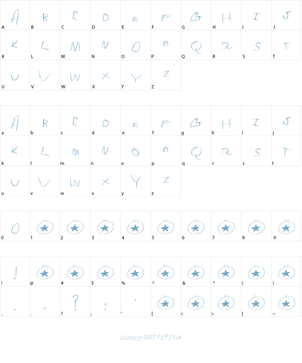 Tommy's First Alphabet Font Character