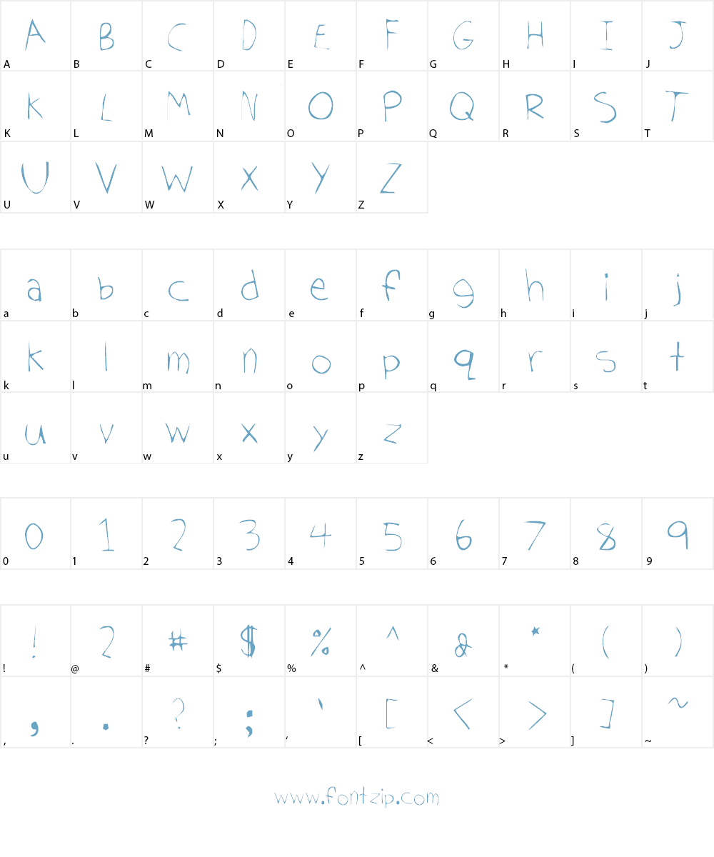 Tom's Handwriting Font Character