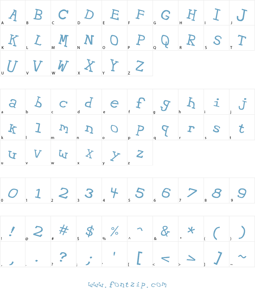 Hypewriter Font Character