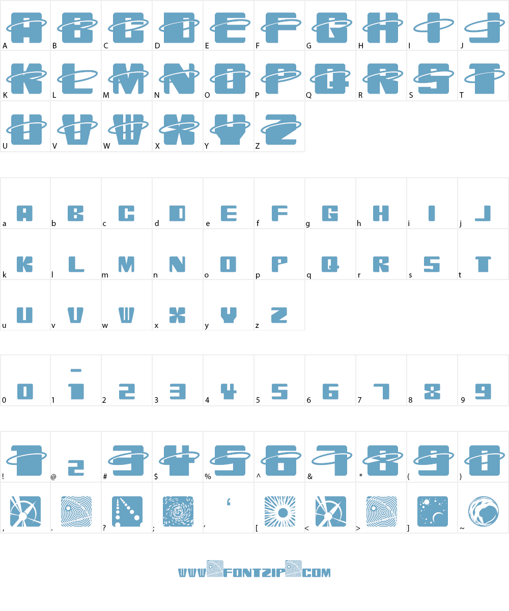 Orbitronio Font Character