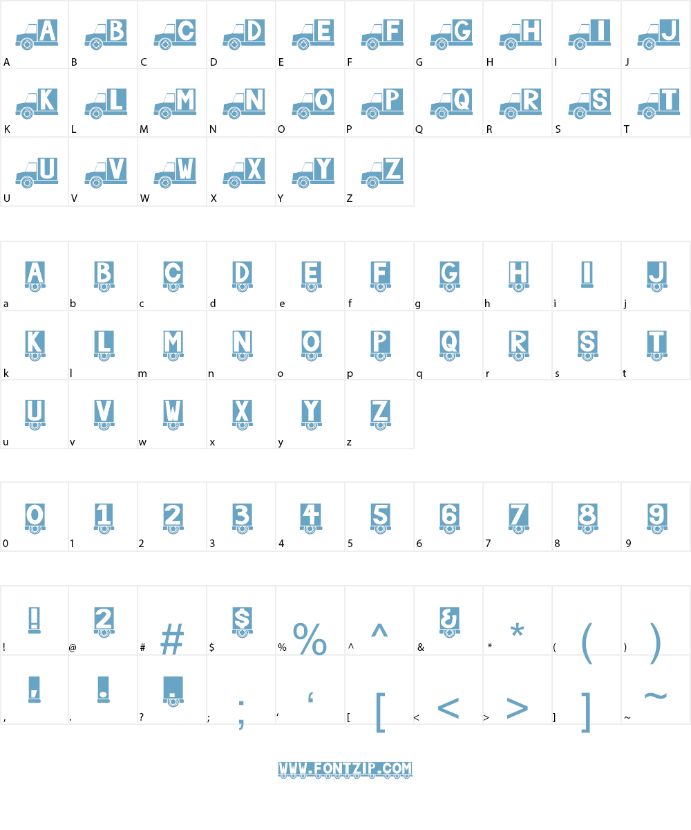 Truck Font Character