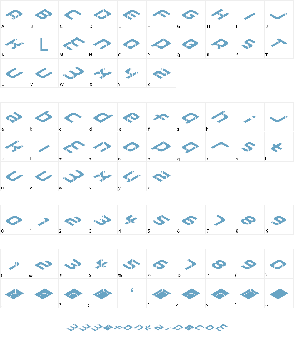 Zhed Font Character