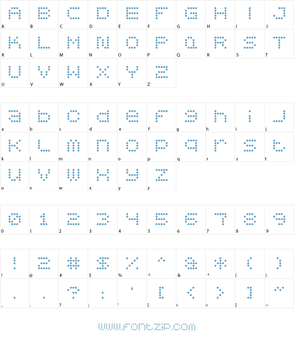 5x5 Dots Font Character