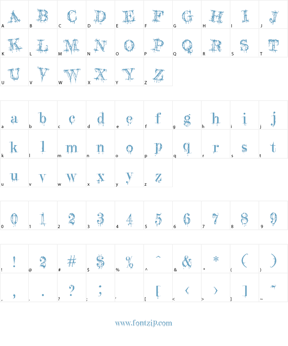 A Lolita Scorned Font Character