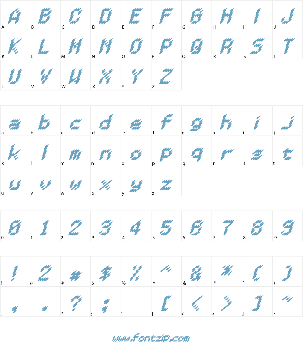 Berlin Redrain Font Character