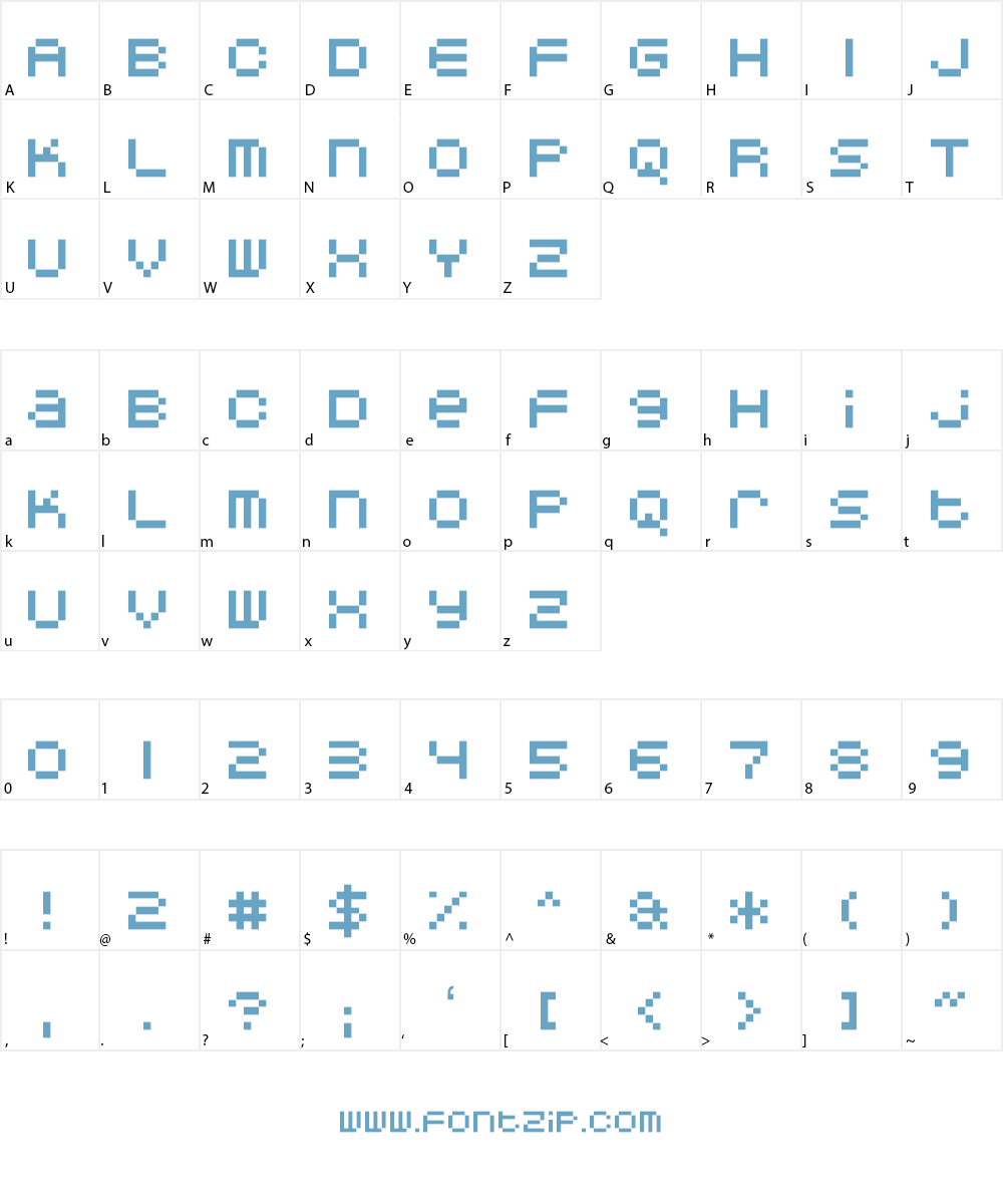 DoubleOhOne Font Character