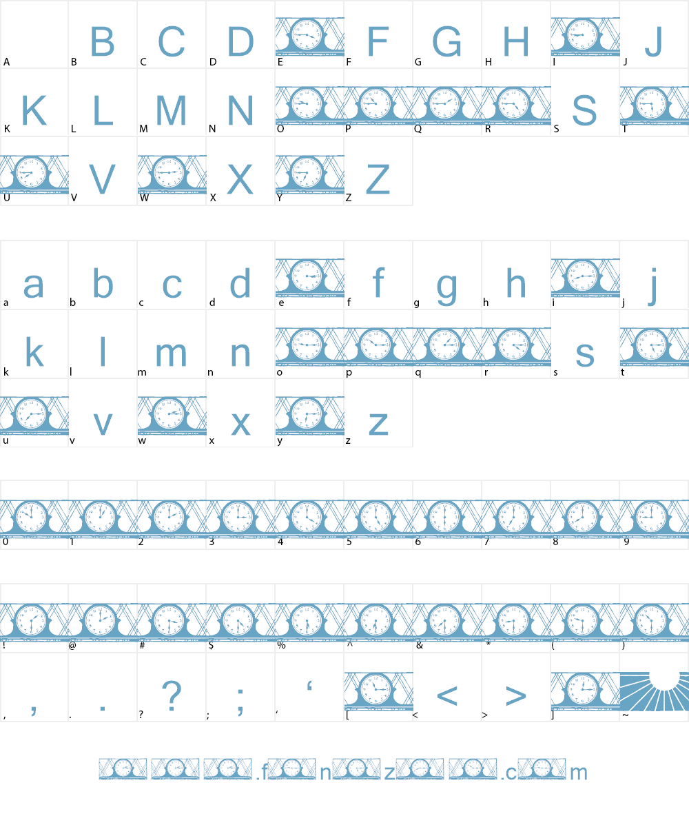 12hours Font Character