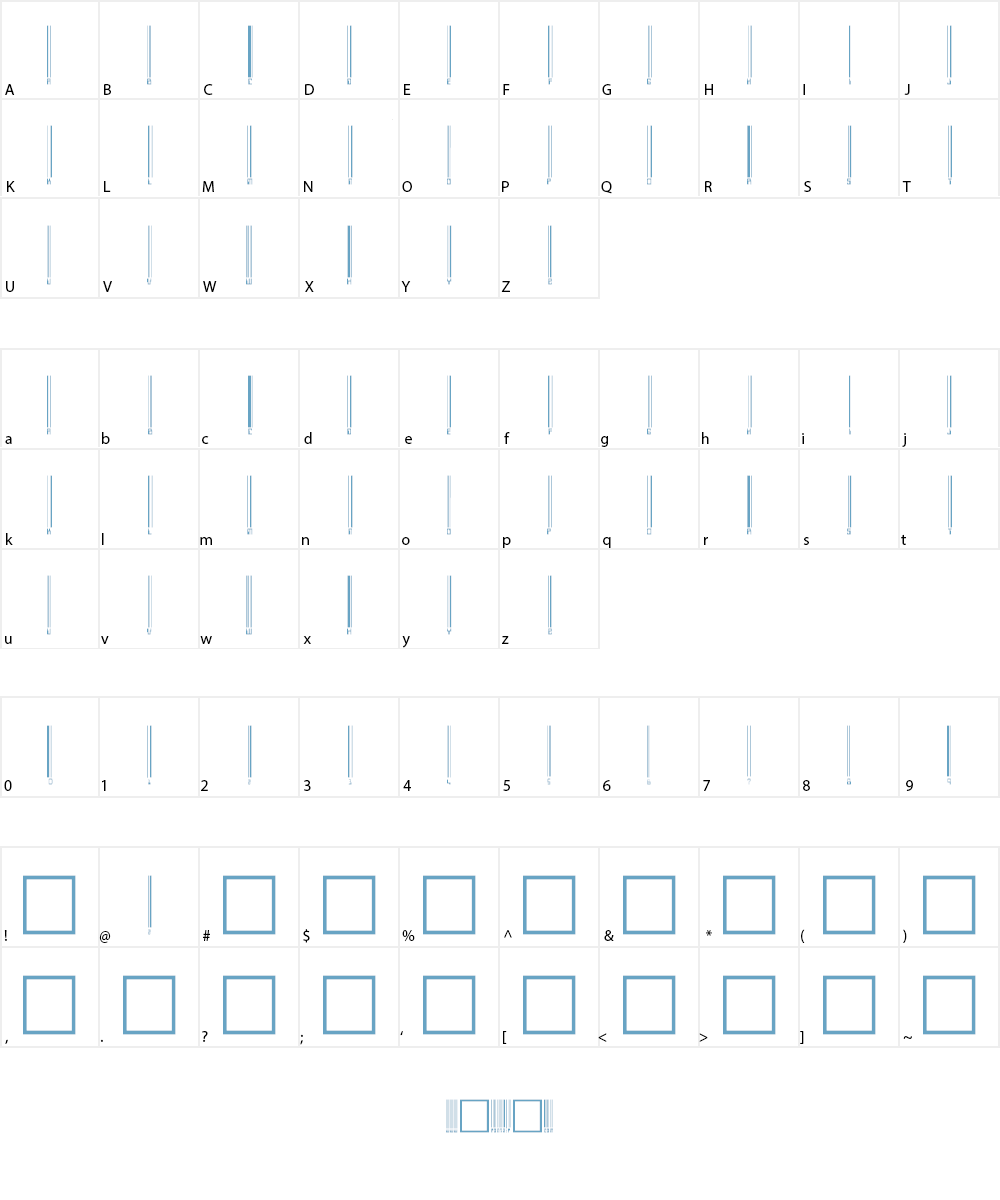 Barcoding Font Character