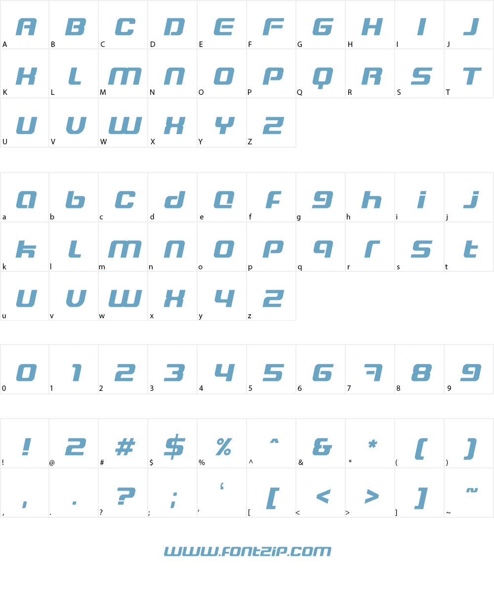 Blaster Font Character