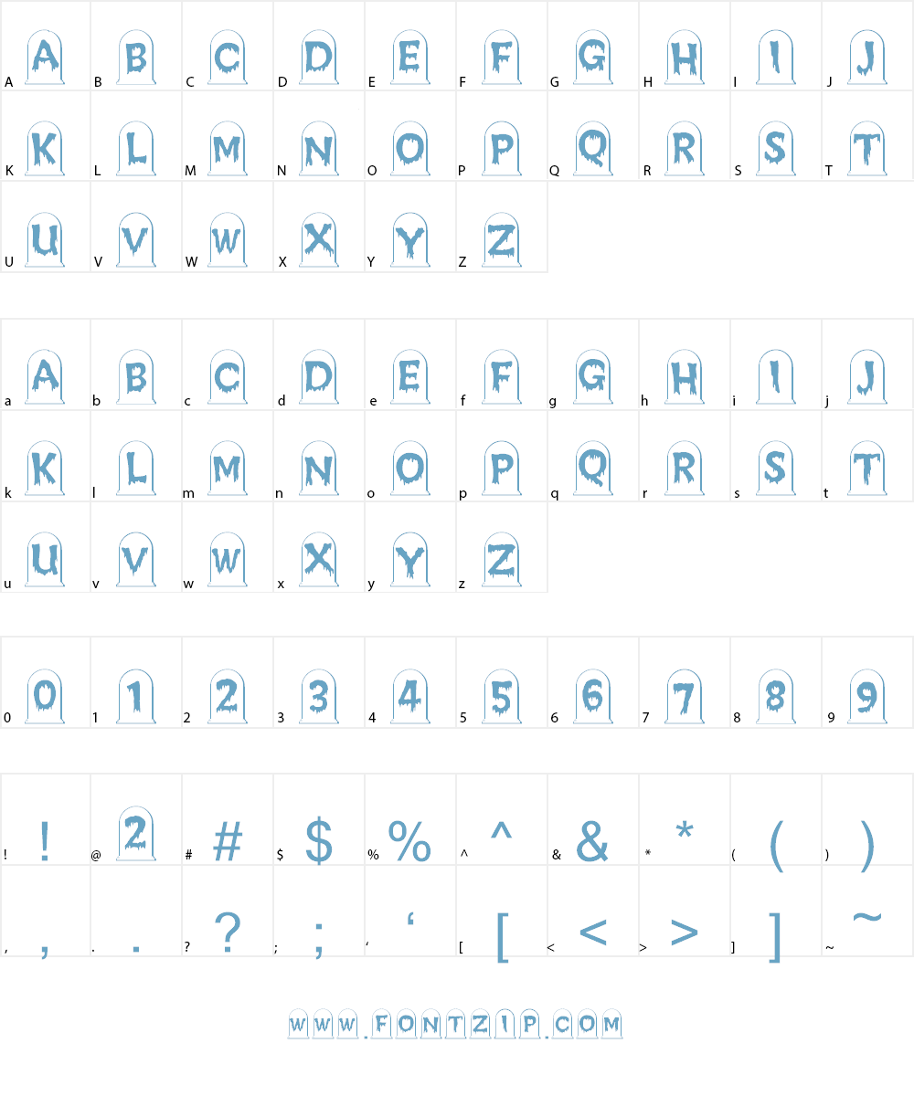 Creepy Graves Font Character