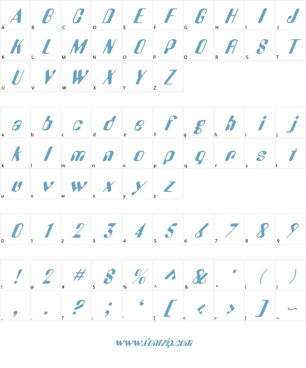 Digital Surf Font Character