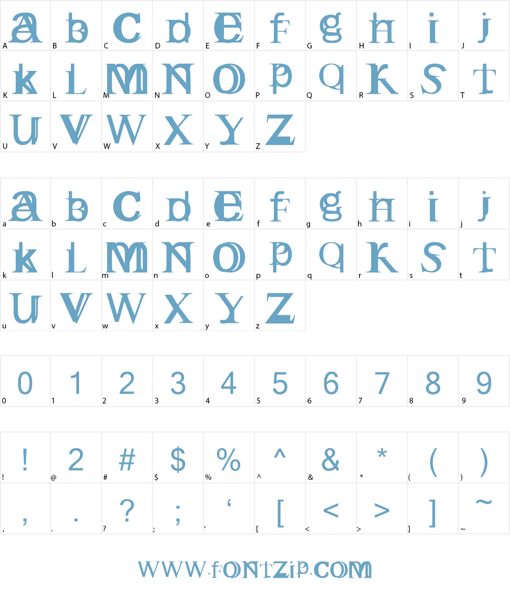 English Gothic Font Character