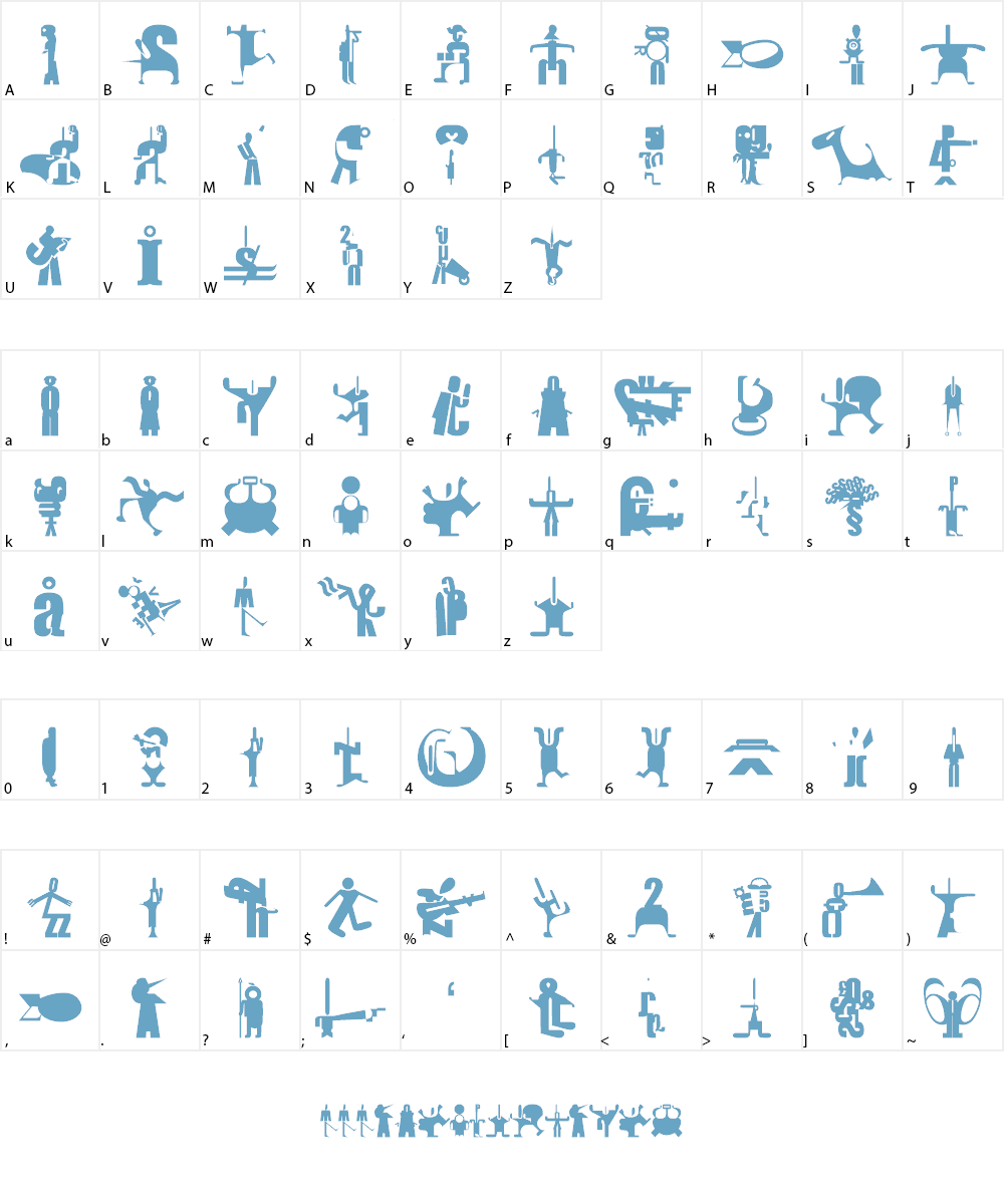 Impact People Font Character
