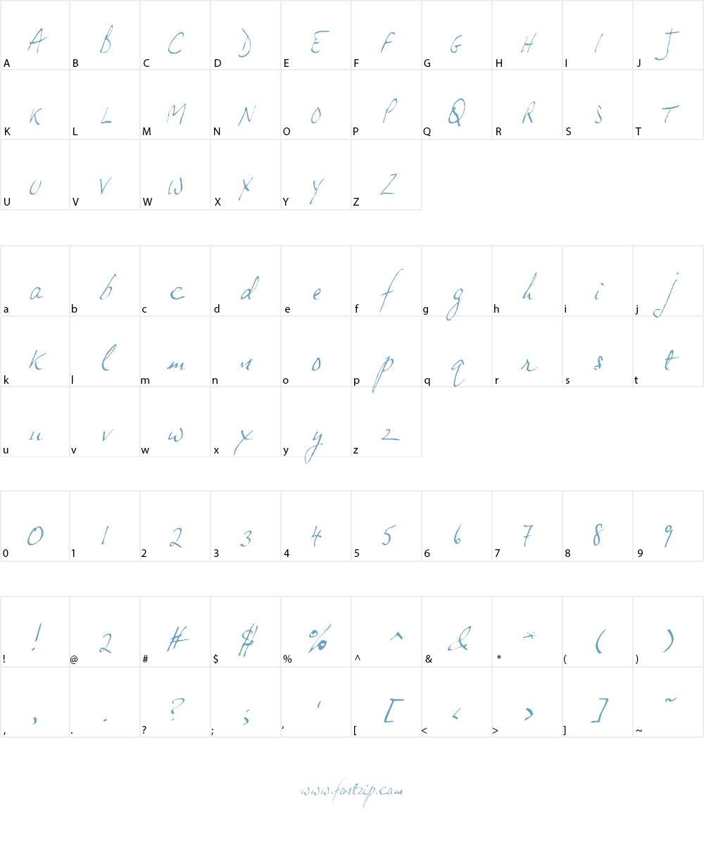 JP Hand Font Character