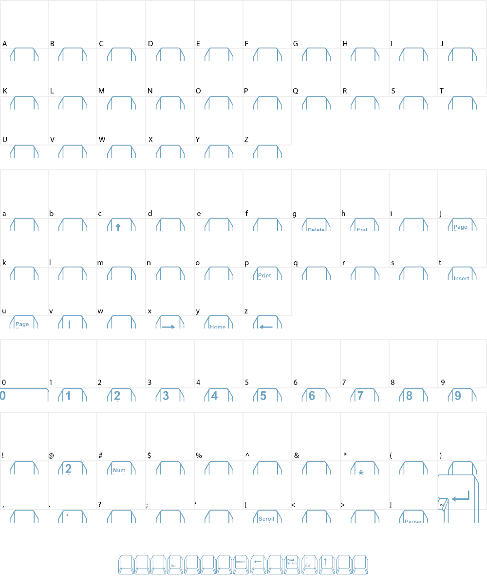 Keyboard Font Character
